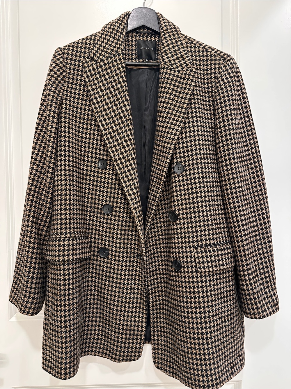 Dynamite Houndstooth Blazer Coat